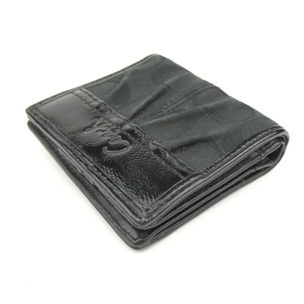 Coach Signature Black Small Bifold Wallet